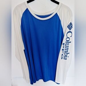 Columbia Women's Blue and White Dri-Fit Long Sleeve Shirt - 3XL